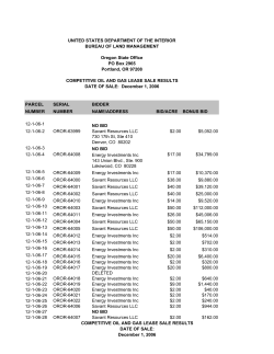Competitive Oil and Gas Lease Sale Results - 12/1/06