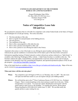 Competitive Oil and Gas Lease Sale Notice - 4/27/07
