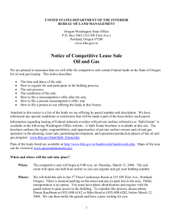 Competitive Oil and Gas Lease Sale Notice - 01/25/08