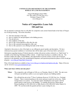 Competitive Oil and Gas Lease Sale Notice - 01/23/09