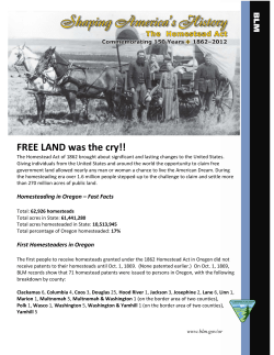 Homestead Act Fact Sheet