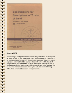Specifications for Descriptions of Tracts of Land