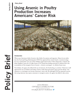 Policy Brief: Using Arsenic in Poultry Production Increases Americans' Cancer Risk