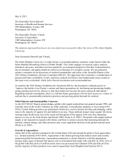 CLF Comment on the Seafood Recommendations in the Dietary Guidelines