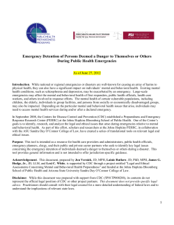 Emergency Detention of Persons Deemed a Danger to Themselves or Others During Public Health Emergencies