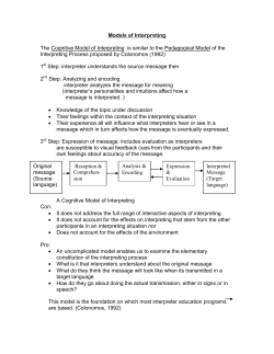 Models of Interpreting