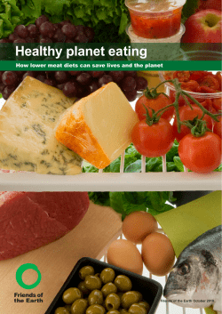 Healthy Planet Eating: How Lower Meat Diets can Save Lives and the Planet,