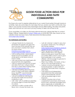 Action Ideas for Congregations Worksheet