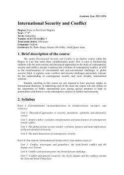International Security and Conflict