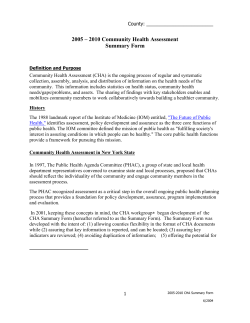 CHA Summary Form is available in Word format