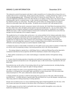 Guide to Locating Mining Claims