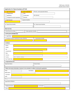 SF-424, Standard Application for Federal Assistance