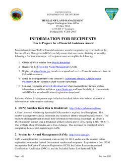 Information for Potential Recipients