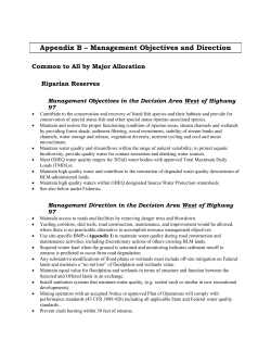 Appendix B - Management Objectives and Directions