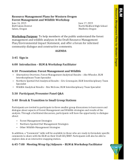 Forest Management Agenda Salem