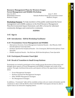 Forest Management Agenda Medford