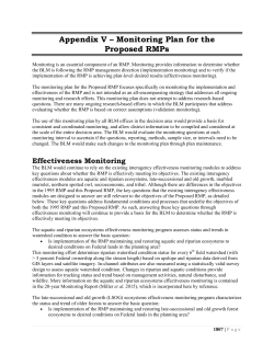 Appendix V - Monitoring Plan for the Proposed RMP