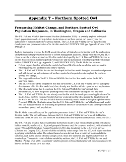 Appendix T - Northern Spotted Owl