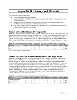 Appendix M - Energy and Minerals