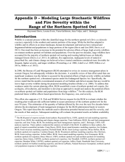 Appendix D - Modeling Large Stochastic Wildfires and Fire Severity within the Range of the Northern Spotted Owl