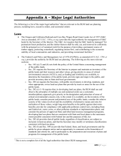 Appendix A - Major Legal Authorities