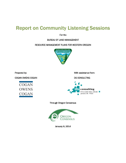 Community Listening Sessions 2013 Report