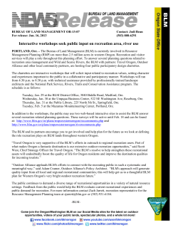 Interactive workshops seek public input on recreation area, river use 01/13