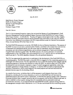 Environmental Protection Agency Comments