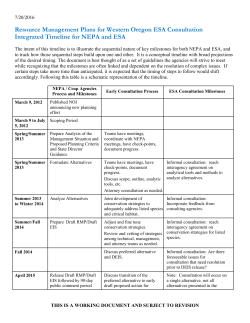 Integrated NEPA and ESA Timeline