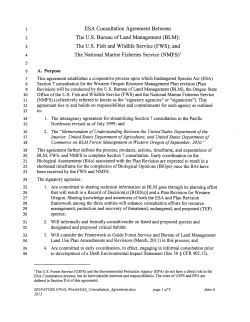 ESA Consultation Agreement