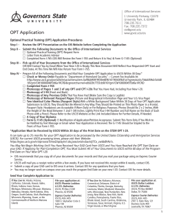 OPT Application&nbsp;
