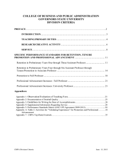 Division Criteria COB (Effective AY2013)