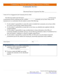 CSSA - Ed Sanctioning - Community Service 15-16