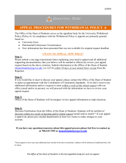 Appeal Procedures for Policy 6