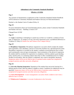 2015/2016 Student Handbook Addendums&nbsp;