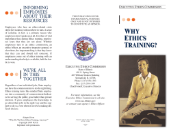 Why Ethics Training? 
