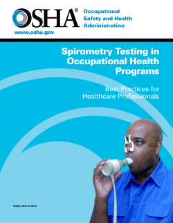 OSHA's Guidance on Spirometry Testing in Occupational Health Programs: Best Practices for Healthcare Professionals