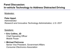 Panel Discussion: In-vehicle Technology to Address Distracted Driving