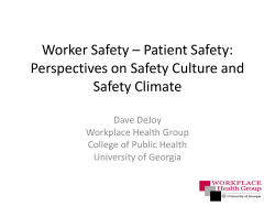 Safety Culture; Research Findings; Interventions