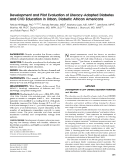 Development and Pilot Evaluation of Literacy-Adapted Diabetes and CVD Education in Urban, Diabetic African Americans (PDF)