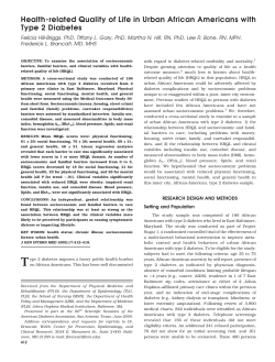 Health Related Quality of Life in Urban African Americans with Type 2 Diabetes (PDF)