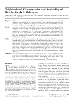 Neighborhood Characteristics and Availability of Healthy Foods in Baltimore (PDF)