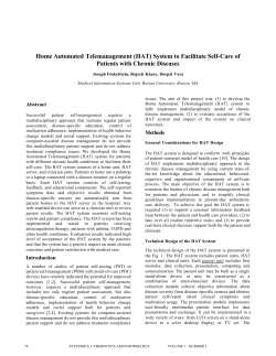 Home Automated Telemanagement (HAT) System to Facilitate Self-Care of Patients with Chronic Diseases (PDF)