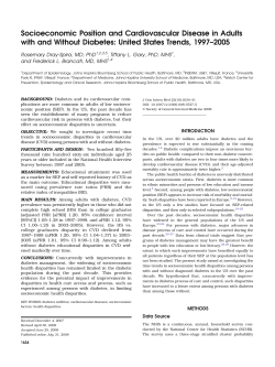 Socioeconomic Position and Cardiovascular Disease in Adults with and Without Diabetes: United States Trends, 1997-2005 (PDF)