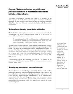 Chapter 4: The institution has clear and publicly stated purposes consistent with its mission and appropriate to an institution of higher education (Criterion 1)