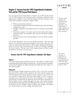 Chapter 3: Concerns from the 1992 Comprehensive Evaluation Visit and the 1996 Focused Visit Reports
