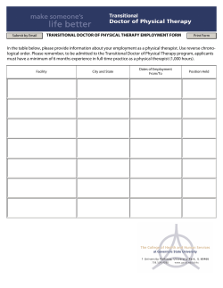 tDPT Employment history form