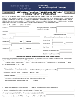 tDPT Doctoral Application