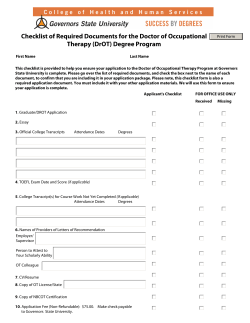 Checklist of Required Documents