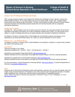 Clinical Nurse Specialist in Adult Health